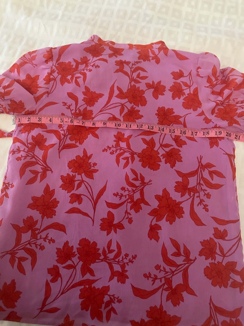 Ann Taylor Pink Blouse with Red Floral Print - Picture 8 of 8